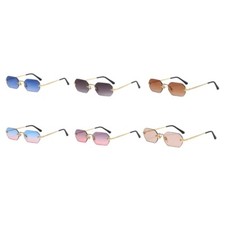 Retro Rimless Sunglasses Vintage Small Glasses Metal Frame 90s Glasses Fashion
