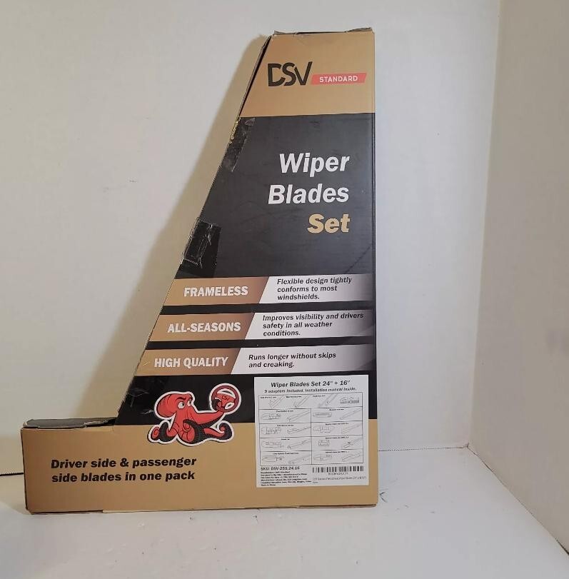 OEM Quality Windshield Wiper Blades, 24” and 19” Car Wiper Blades With Univer...