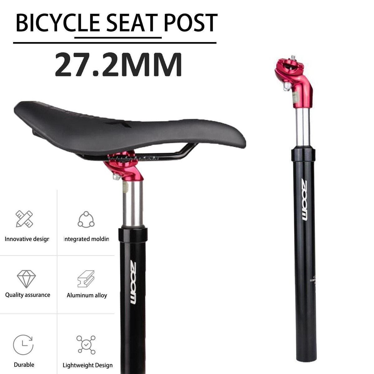 Bike Seatpost Zoom Seatpost ZOOM 350 Mm Seat Post Messingschlager