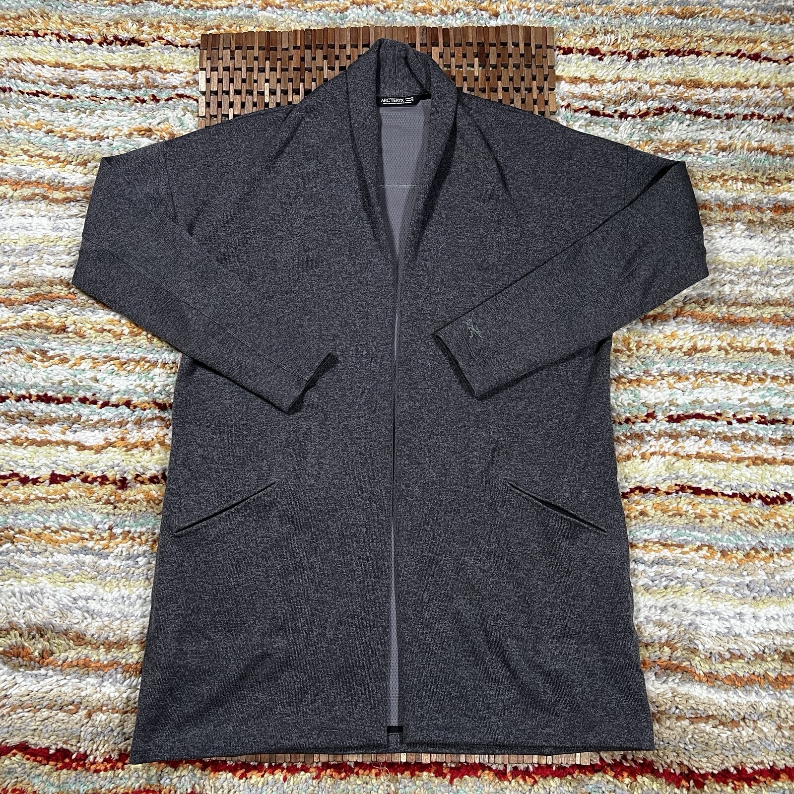 ARC'TERYX Arcteryx donna Laina cardigan maglione aperto davanti avvolgente giacca grigio medio M