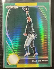 2021 Panini Prizm Draft Picks Green Yellow Hyper Prizm Mason Auer #PDP161 Rays
