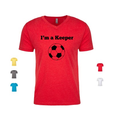 I'm A Keeper soccer sport life goal football memes scoring Men's V Neck Shirt