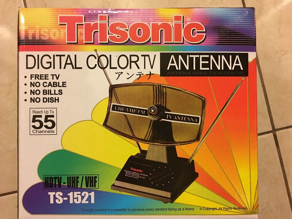 TRISONIC TS-1521 INDOOR DIGITAL COLOR TV HDTV UHF VHF ANTENNA by