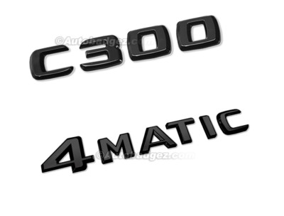 NEW Adhesive C300 Gloss Black Badge Emblem fits Mercedes Benz W204 C300 4MATIC