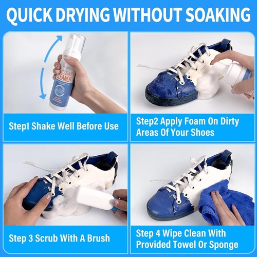 Shoe Cleaning Kit,White Shoe Cleaner Sneakers Work on Suede,Leather,Knit,Canvas - Picture 6 of 6
