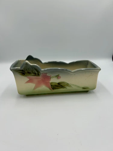 Hull Pottery Woodland W 14-10" Window Planter Blue Green Floral