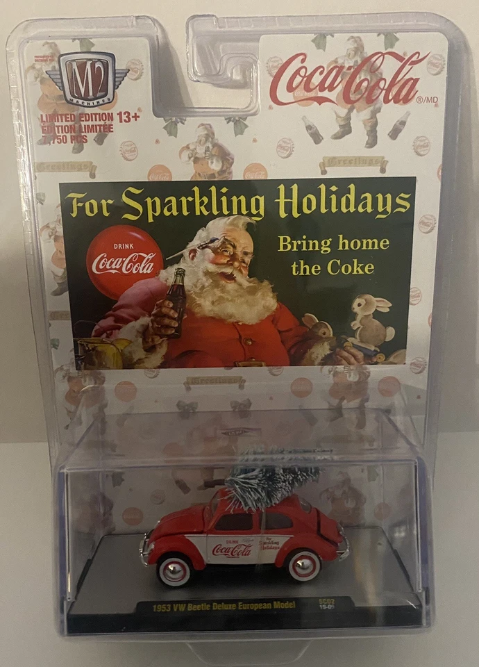 M2 Machines Coca-Cola Sparkling Holidays Wagon Ford F-100 VW Double Beetle Lot - Image 2 of 4