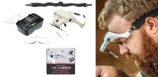 2-IN-1 Professional Illuminated Head Magnifier W/ Head Strap 5 Lens 1x,1.5x,2x,