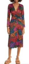 Farm Rio Rainbow Hearts Long Sleeve Midi Dress.NWOT Size Small