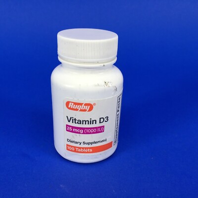 Rugby Vitamin D3 25 Mcg (1000 IU) 100 Tablets