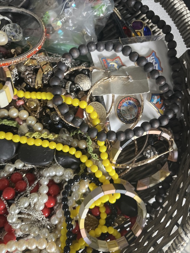 4 Pound Costume Jewelry Lot Good Use Wear Sell Craft Vintage to Now Lot