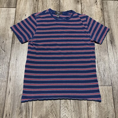 Forever 21 Blue Red Striped Short Sleeve T-Shirt Men's Size M