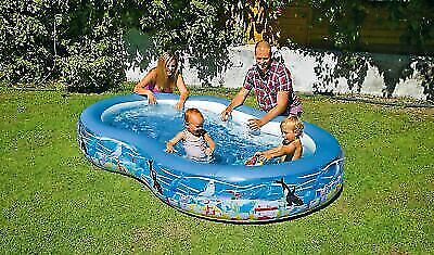 9ft Chad Valley Rectangular Inflatable Paddling Pool Family Ocean Lagoon Kids 9