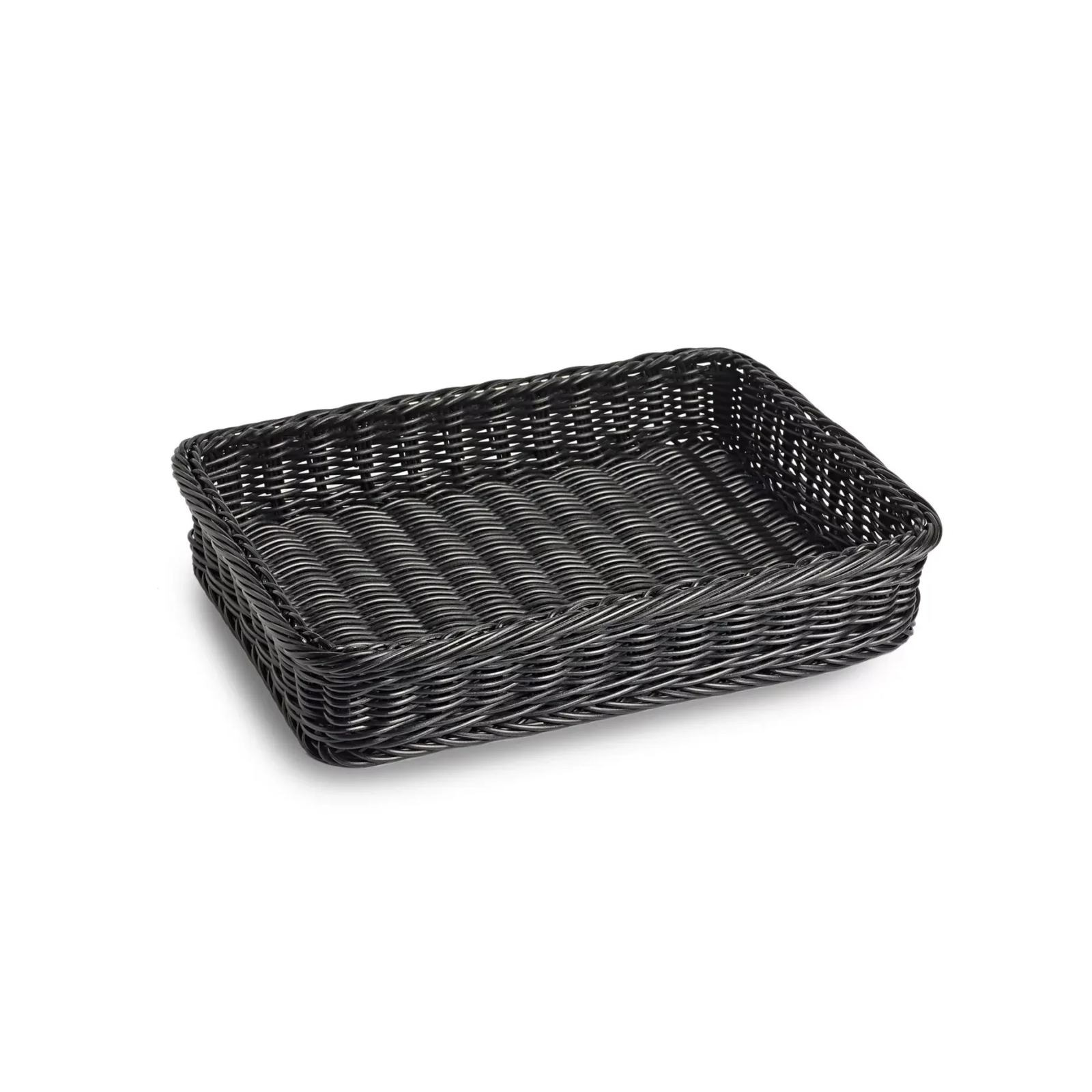 PL026 - Plastic Wicker Basket - Black - 40cm