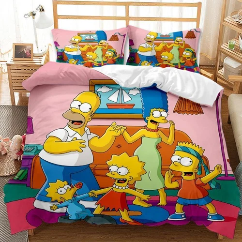 SIMPSONS Bettwäsche Set Kissenbezug Bettbezug 135x200 200x200 220x240 DE - Bild 15 von 18
