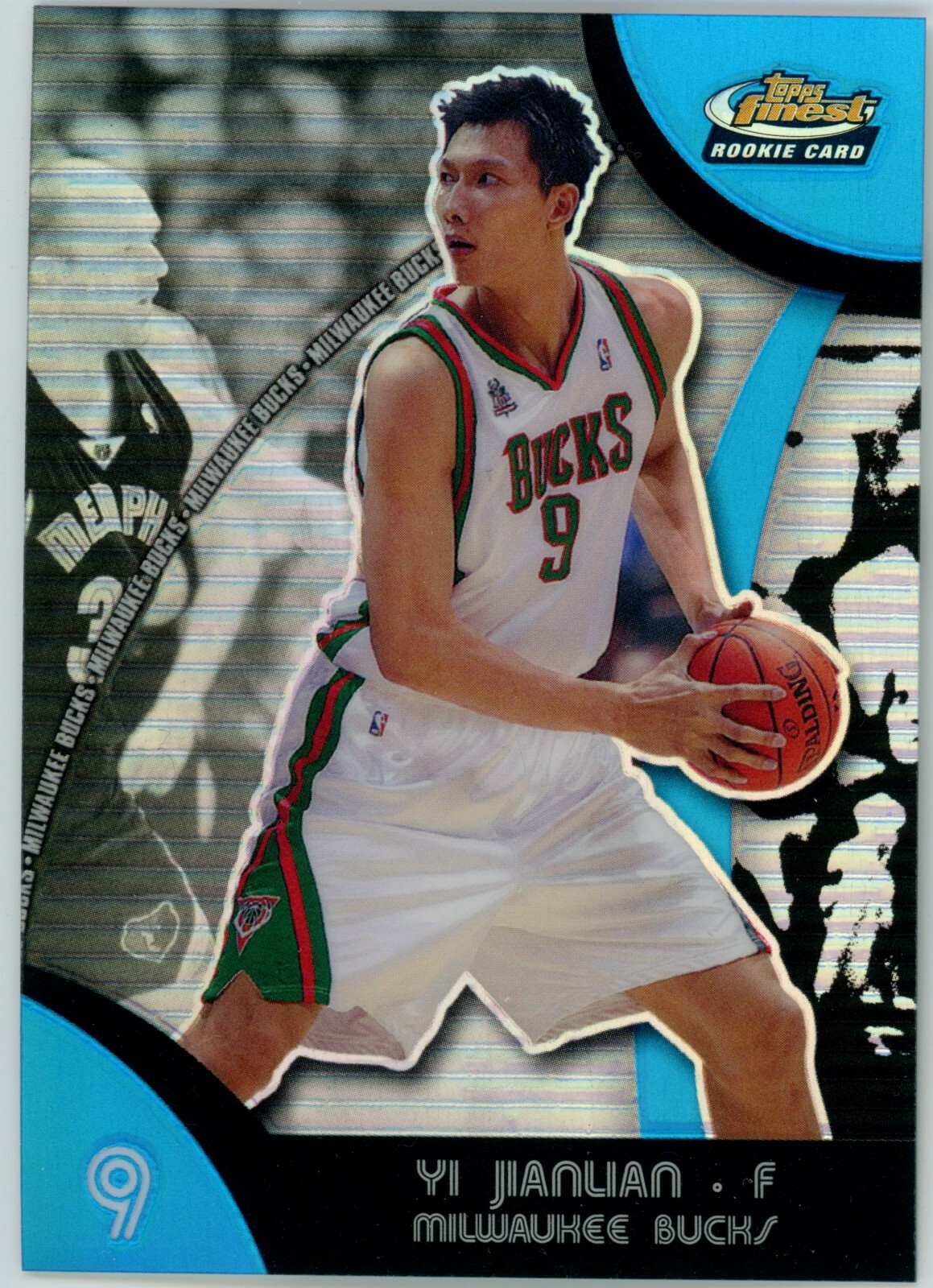 2007-08 Topps Finest Blue Refractor Yi Jianlian TC 190/199 #73
