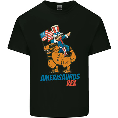 Gildan Amerisaurus T-Rex Dabbing T-Shirt Uncle Sam USA Kinder