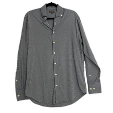 Peter Millar Shirt Mens Summer Comfort Medium Blue Gingham Performance Button Up