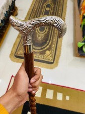 Solid Brass Handle New Engraved Style Design Wooden Walking Stick Handmade Gift