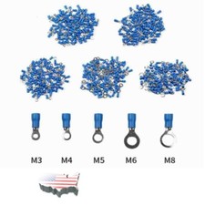 Wire Ring Terminals Vinyl Insulated Car Audio Crimp Connectors 14-16 AWG