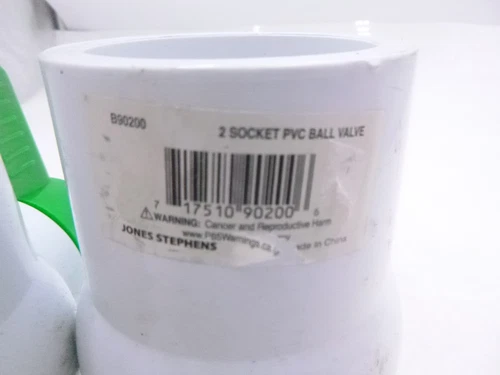 2 Pack Jones Stephens B90200 PVC 2" Socket Ball Valve - Picture 2 of 2