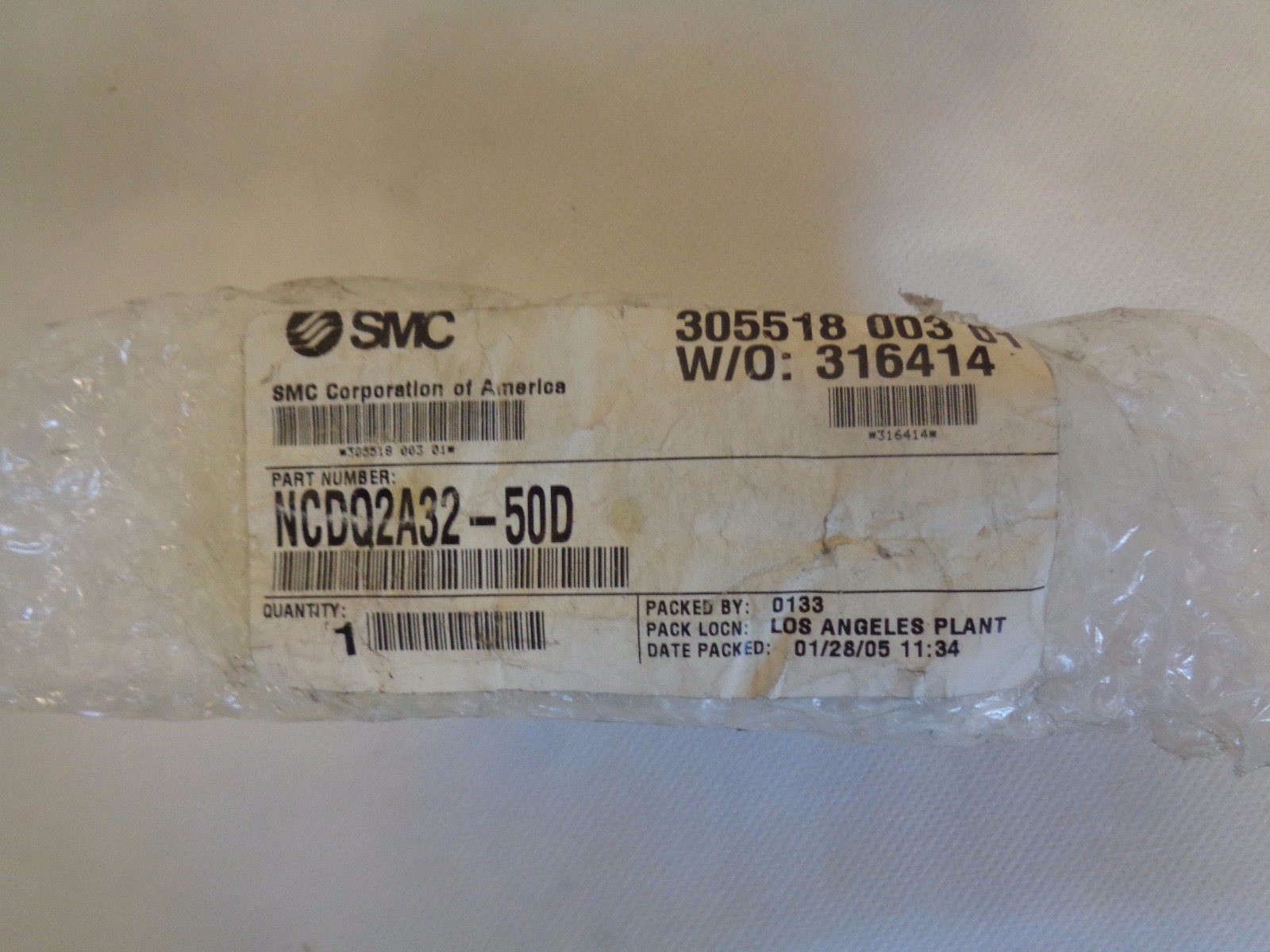 NEW SMC NCDQ2A32-50D PNEUMATIC COMPACT AIR CYLINDER 2" STROKE