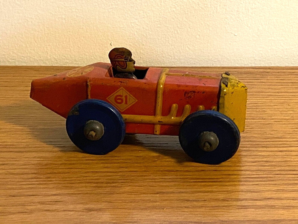 Vintage Marx No. 61 Tin Friction Drive Race Car Toy AA-97