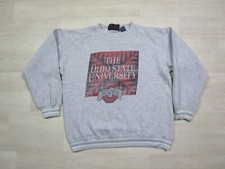 Ohio State Buckeyes Sweatshirt M Mens Vintage University Logo 90s Striped Cuff