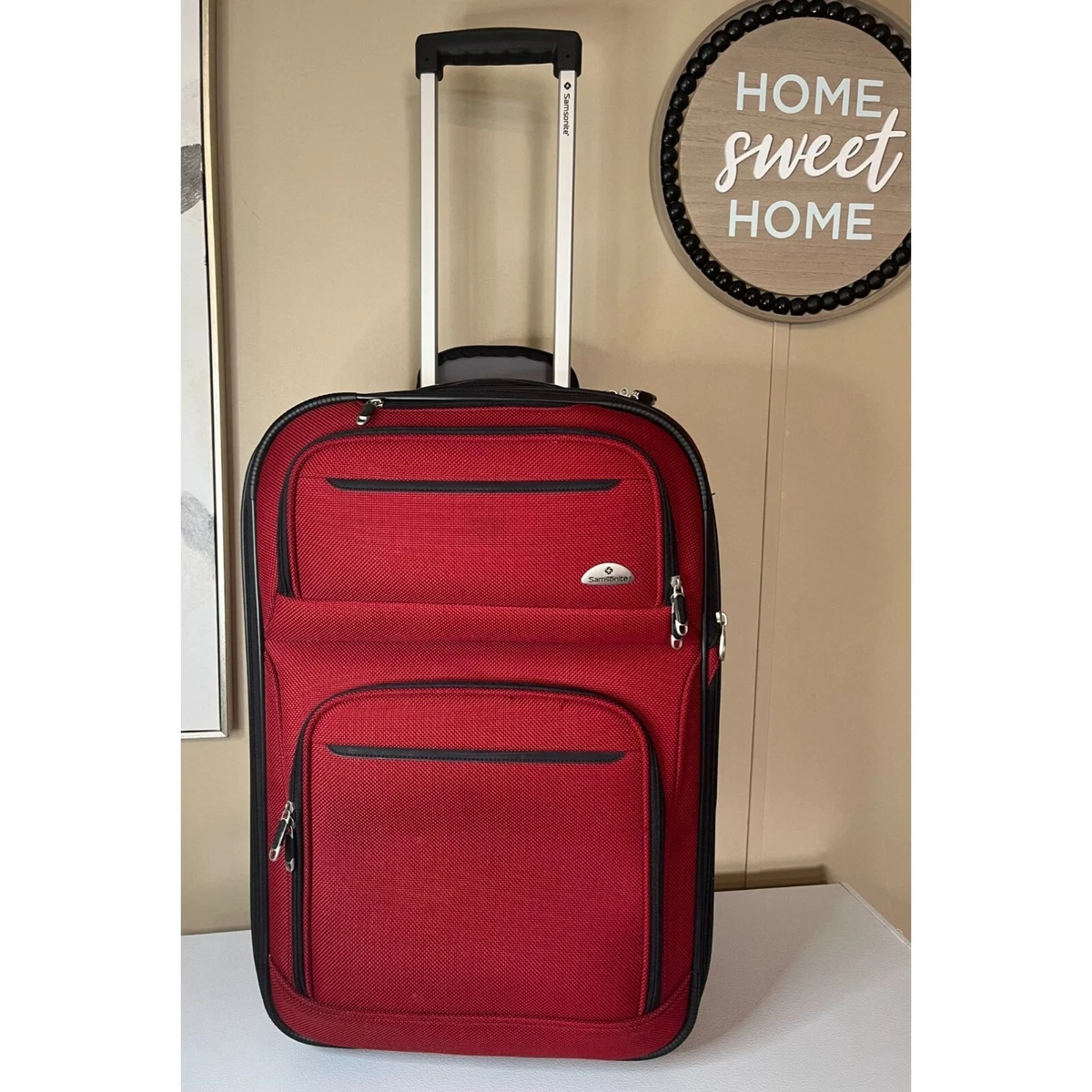 Samsonite Carry On Spinner Large Checked Bag Luggage Red Nylon Travel  Vacations | eBay
