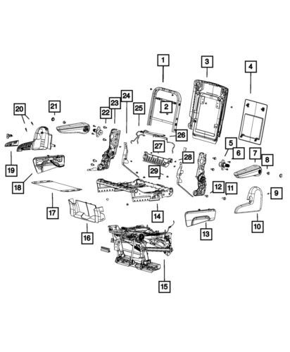 Panel trasero del asiento para Chrysler Town & Country 2010-2012 (N/P 1LC04HL9AA)