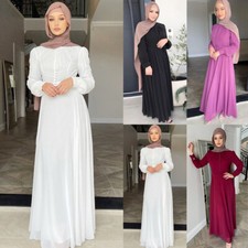 Ramadan Dubai Abaya Muslim Women Long Maxi Dress Kaftan Robe Islamic Arab Gown