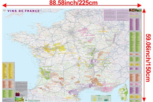 225x150cm France Map French Version Detailed Large Poster For Travel Education - Picture 5 of 9