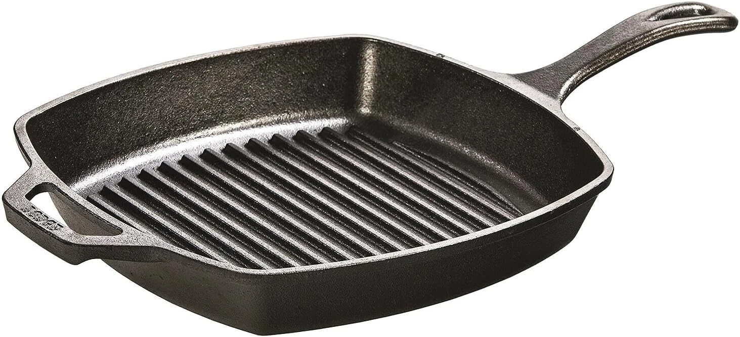 CAST IRON GRILL PAN Lodge Pre Seasoned Steak Bacon Grilling Square Skillet 10.5"
Opens in a new wind