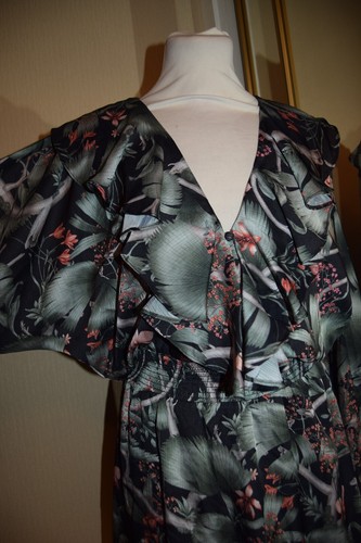 H&M x Johanna Ortiz Green Floral Tropical Woodland Ruffle Frilly Mini Dress 8 10 - Picture 7 of 16