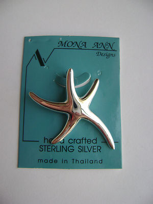 Sterling Silver Large Starfish Pendant New