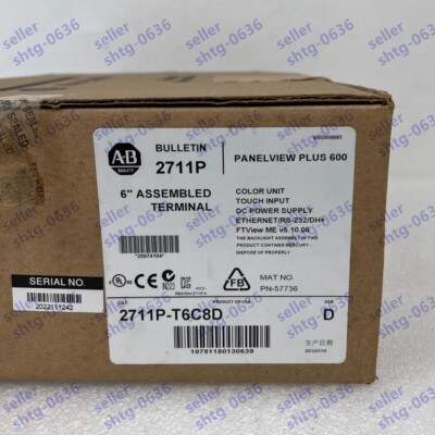 NEW 2711P-T6C8D SER:D PanelView Plus 600 Color Touch Fest ship