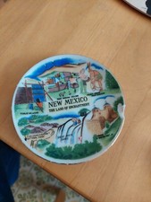 New Mexico Taos Indian Village Vintage Souvenir Mini Plate Chipped