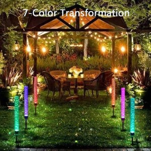 Solar Garden Stake Lights Solar Acrylic Bubble RGB Color Landscape Patio