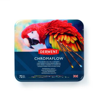 DERWENT CHROMAFLOW METALLBOX 72 VERSCHIEDENE FARBSTIFTE