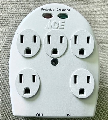 Ace Surge Suppressor Phone Fax Modem Network Protection 1080 Joules 5 Plug