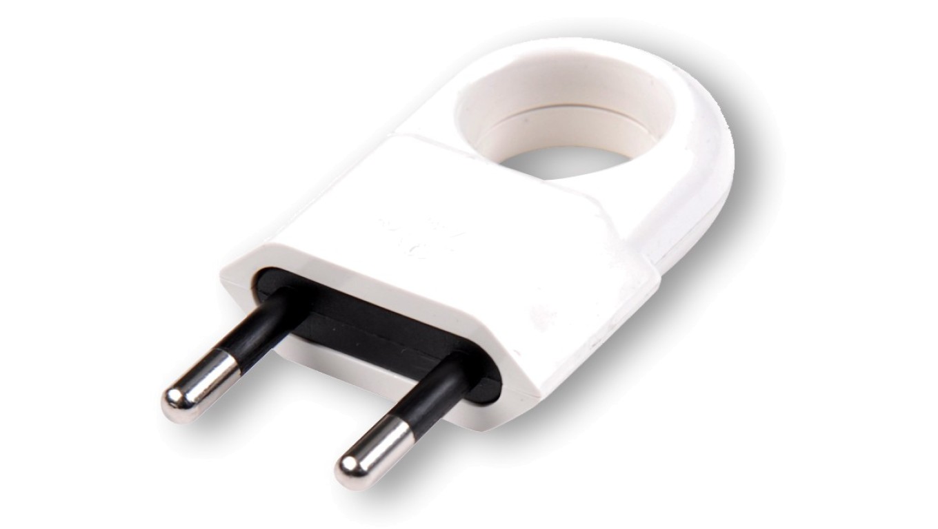 Flat Connector with B/U Handle Euro 10A/250V White D.3104