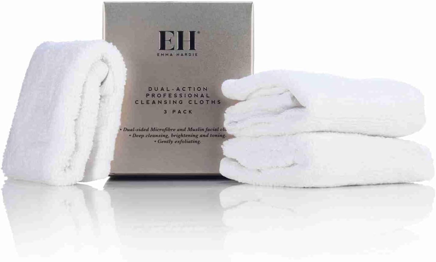 3 Emma Hardie Dual Action Cleansing Cloths Reusable Face Makeup Remover Muslin