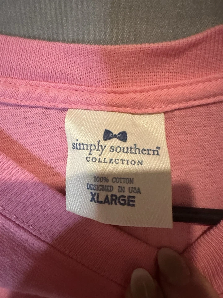 Camisa Simply Southern Feminina Manga Longa Extra Grande Dog Love Is An Adventure Rosa * - Imagem 4 de 4