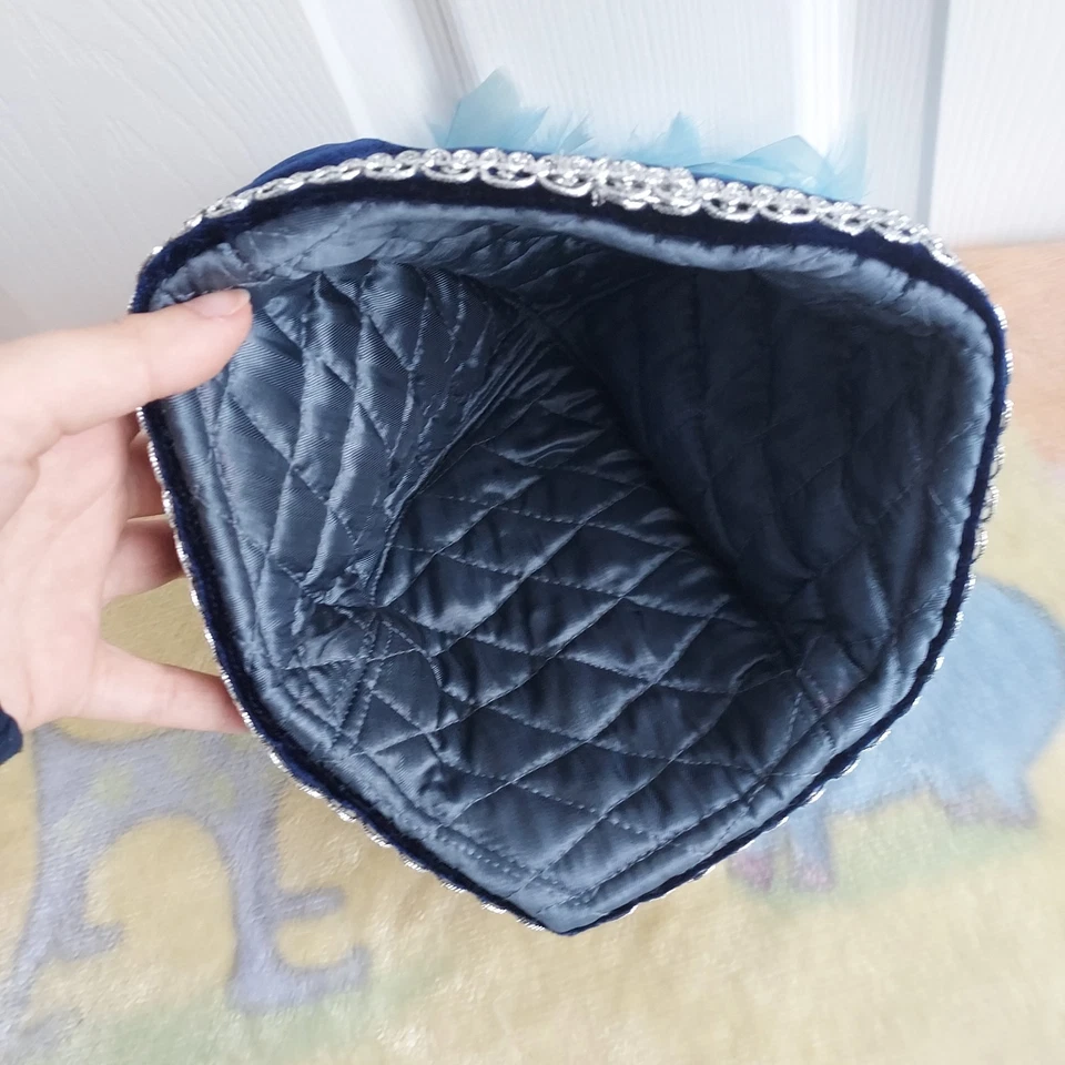 Tocado tradicional kazajo (Takiya) 22" azul con plumas, hecho a mano Foto 3 de 3