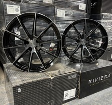 21" BENTLEY CONTINETAL GT3/4 RIVIERA RF6 FLOW FORMED DUAL BLACK 9J 10.5J ALLOYS