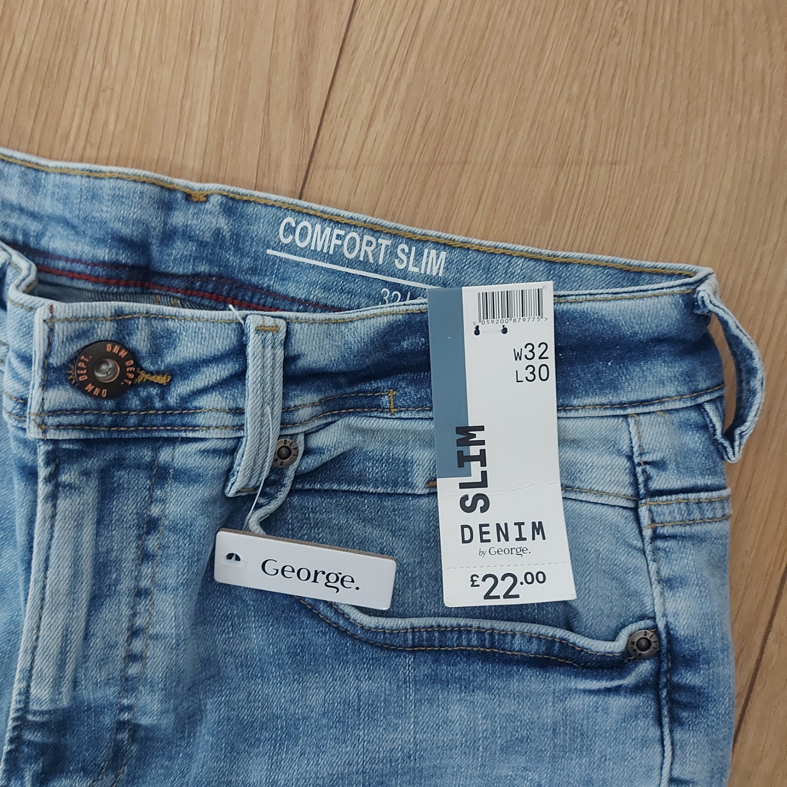Asda Jeans W32 L30 SLIM DENIM by George Mens Blue Jeans image 8