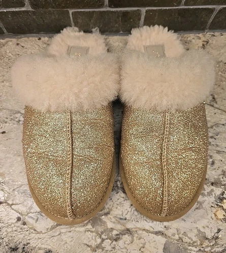 UGG Oro Glitter SCUFFS. taglia 7 S N 1100177