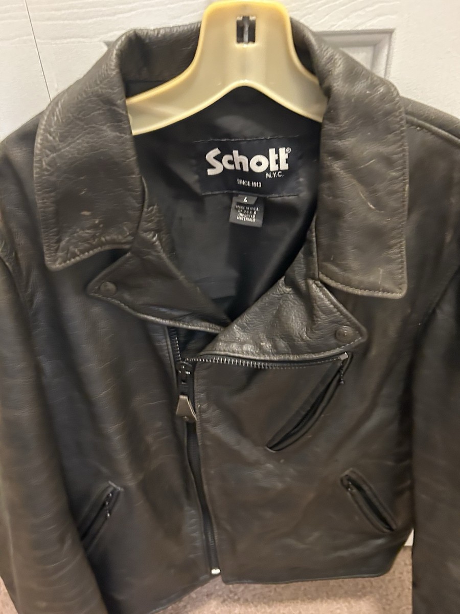 Schott NYC Men's Waxy Pullup Motorcycle Jacket #533 Large | eBay