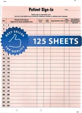Tabbies Patient Sign-In Label Forms, 8-1/2" x 11" Form, Salmon, 23 Labels/She...