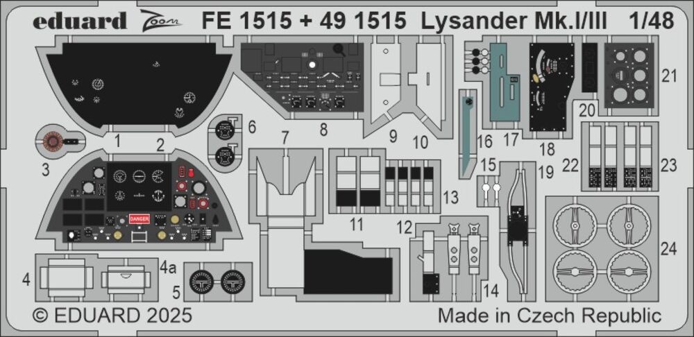 Eduard Accessories FE1515 - 1:48 Lysander Mk.I/III AIRFIX - New